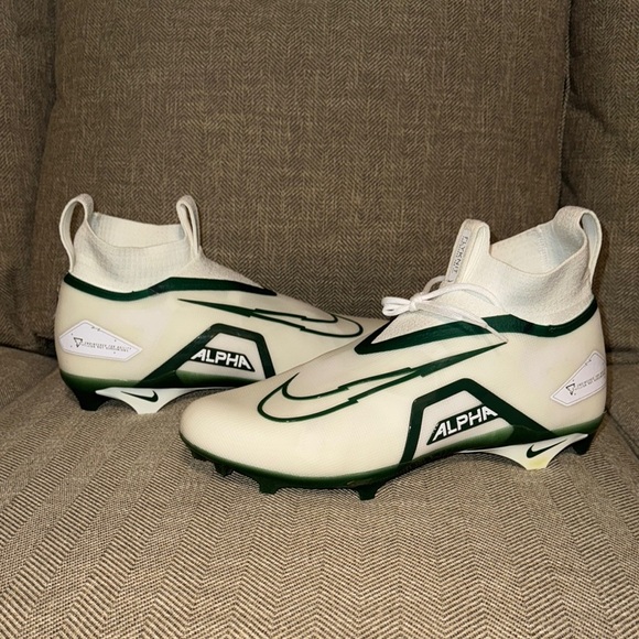NWT Nike Alpha Menace Elite Football Cleats - White and Green DM1792-103 Men 18 - Picture 1 of 16